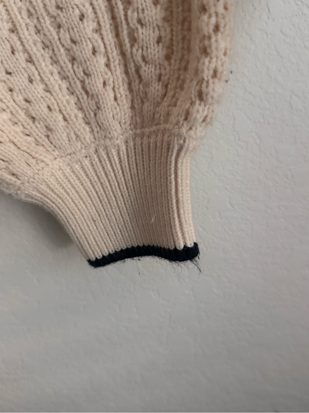 Mable | Cream Cable Knit Ruffle Trim Sweater - Picture 9 of 9